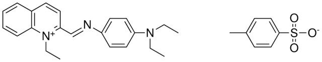 2-((4-DIETHYLAMINO-PHENYLIMINO)-METHYL)-1-ETHYL-QUINOLINIUM, TOLUENE-4-SULFONATE