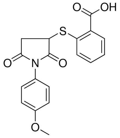 2-(1-(4-METHOXY-PHENYL)-2,5-DIOXO-PYRROLIDIN-3-YLSULFANYL)-BENZOIC ACID