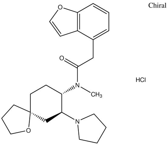 2-(1-benzofuran-4-yl)-N-methyl-N-[(5R,7S,8S)-7-(1-pyrrolidinyl)-1-oxaspiro[4.5]dec-8-yl]acetamide hydrochloride