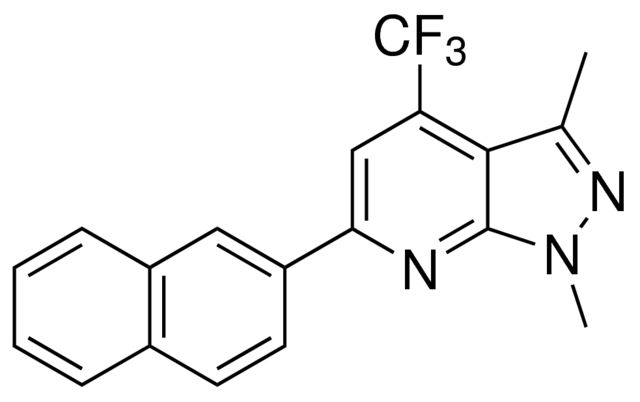 1,3-DIMETHYL-6-(2-NAPHTHYL)-4-(TRIFLUOROMETHYL)-1H-PYRAZOLO(3,4-B)PYRIDINE