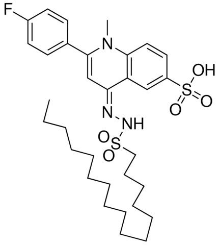 1-HEXADECANESULFONIC ACID (2-(4-FLUOROPH)-1-ME-6-SULFO-4(1H)-QUINOLYLIDENE)HYDRZ