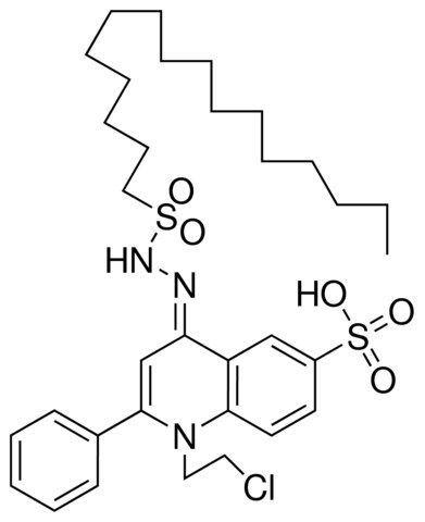 1-HEXADECANESULFONIC (1-(2-CL-ETHYL)-2-PH-6-SULFO-4(1H)-QUINOLYLIDENE)HYDRAZIDEE