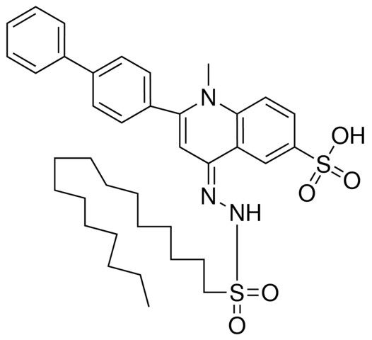 1-HEXADECANESULFONIC (2-(4-BIPHENYL)-1-ME-6-SULFO-4(1H)-QUINOLYLIDENE)HYDRAZIDE