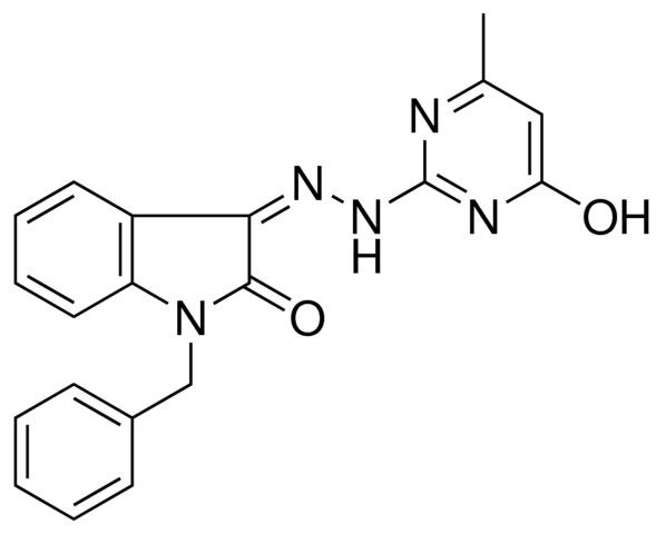 1-BENZYL-3-((4-HYDROXY-6-ME-PYRIMIDIN-2-YL)-HYDRAZONO)-1,3-DIHYDRO-INDOL-2-ONE