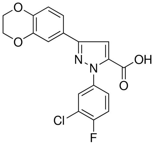 1-(3-CHLORO-4-FLUOROPHENYL)-3-(2,3-DIHYDRO-1,4-BENZODIOXIN-6-YL)-1H-PYRAZOLE-5-CARBOXYLIC ACID