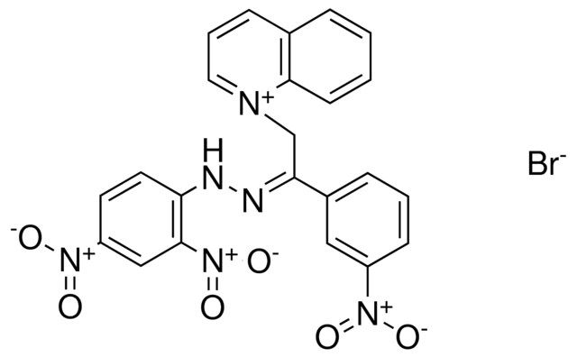 1-(2-((2,4-DINITRO-PH)-HYDRAZONO)-2-(3-NITRO-PHENYL)-ETHYL)-QUINOLINIUM, BROMIDE