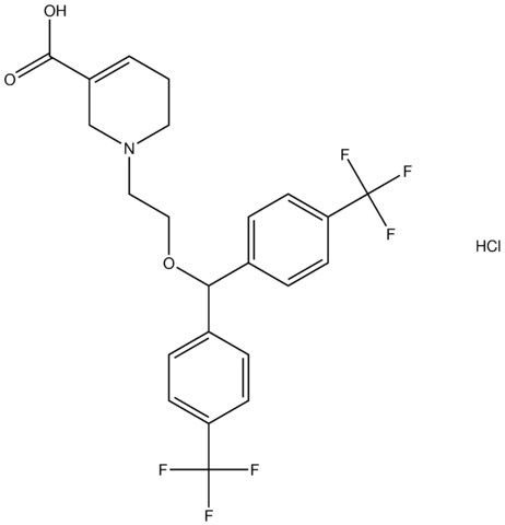 1-(2-{bis[4-(trifluoromethyl)phenyl]methoxy}ethyl)-1,2,5,6-tetrahydro-3-pyridinecarboxylic acid hydrochloride