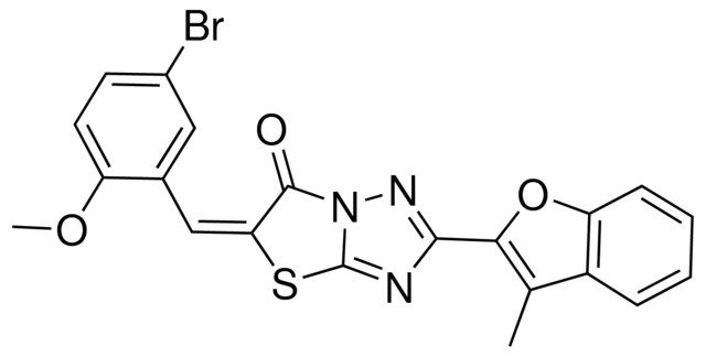 (5E)-5-(5-BROMO-2-METHOXYBENZYLIDENE)-2-(3-METHYL-1-BENZOFURAN-2-YL)[1,3]THIAZOLO[3,2-B][1,2,4]TRIAZOL-6(5H)-ONE