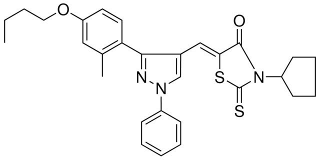 (5Z)-5-{[3-(4-BUTOXY-2-METHYLPHENYL)-1-PHENYL-1H-PYRAZOL-4-YL]METHYLENE}-3-CYCLOPENTYL-2-THIOXO-1,3-THIAZOLIDIN-4-ONE