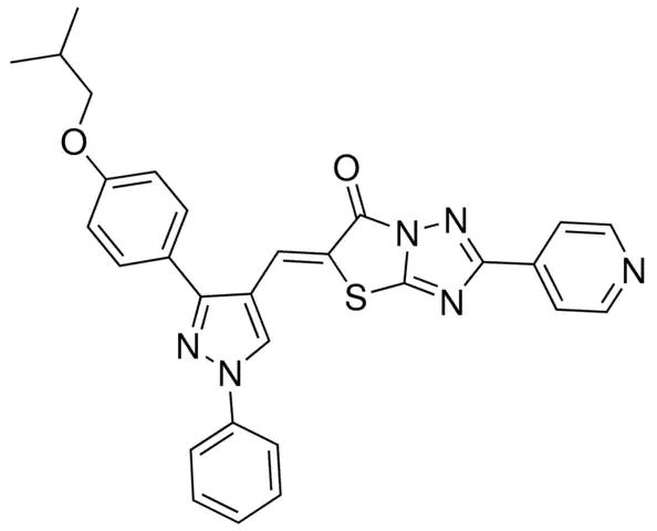 (5Z)-5-{[3-(4-ISOBUTOXYPHENYL)-1-PHENYL-1H-PYRAZOL-4-YL]METHYLENE}-2-(4-PYRIDINYL)[1,3]THIAZOLO[3,2-B][1,2,4]TRIAZOL-6(5H)-ONE