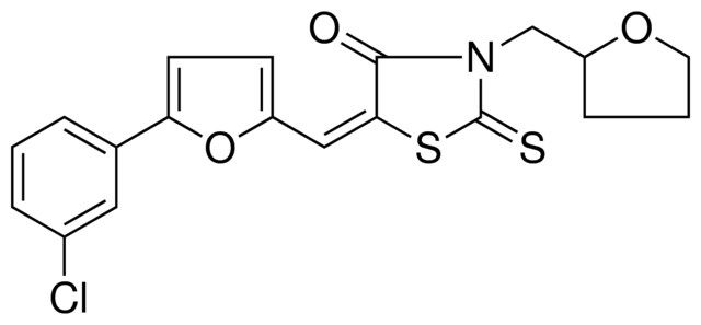 (5E)-5-{[5-(3-CHLOROPHENYL)-2-FURYL]METHYLENE}-3-(TETRAHYDRO-2-FURANYLMETHYL)-2-THIOXO-1,3-THIAZOLIDIN-4-ONE