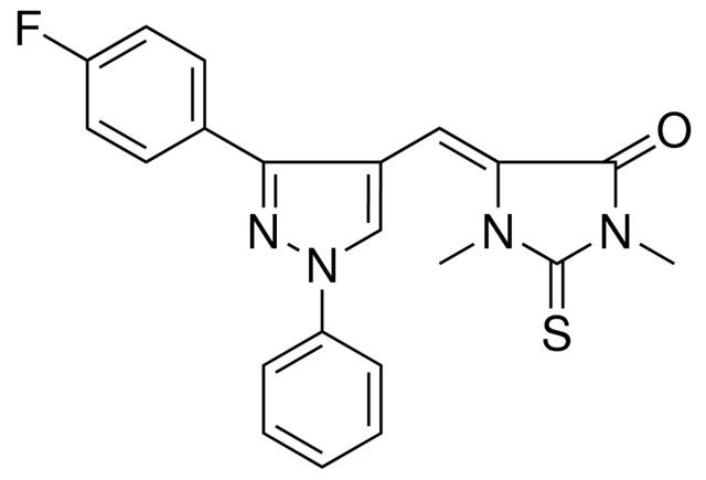 (5Z)-5-{[3-(4-FLUOROPHENYL)-1-PHENYL-1H-PYRAZOL-4-YL]METHYLENE}-1,3-DIMETHYL-2-THIOXO-4-IMIDAZOLIDINONE