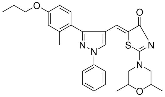 (5Z)-2-(2,6-DIMETHYL-4-MORPHOLINYL)-5-{[3-(2-METHYL-4-PROPOXYPHENYL)-1-PHENYL-1H-PYRAZOL-4-YL]METHYLENE}-1,3-THIAZOL-4(5H)-ONE