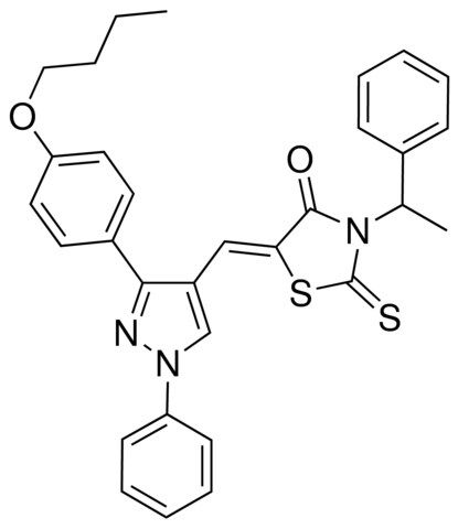 (5Z)-5-{[3-(4-BUTOXYPHENYL)-1-PHENYL-1H-PYRAZOL-4-YL]METHYLENE}-3-(1-PHENYLETHYL)-2-THIOXO-1,3-THIAZOLIDIN-4-ONE