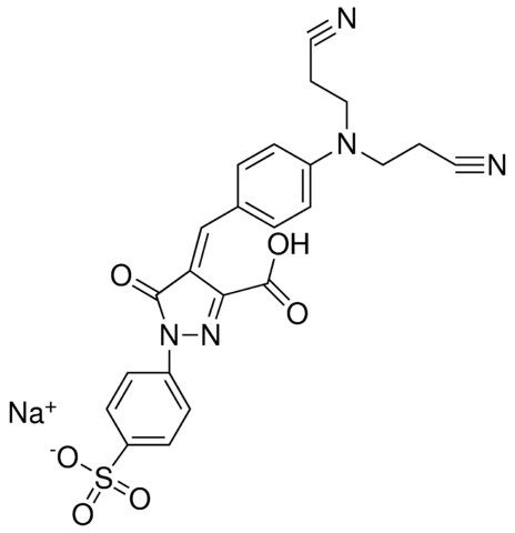 (BIS(CYANOETHYL)AMINOBENZYLIDENE)-OXO-SULFOPHENYL-PYRAZOLINE-CARBOXYLIC ACID, NA