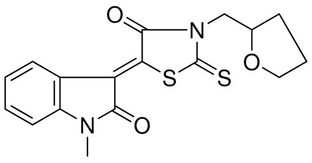 (3Z)-1-METHYL-3-[4-OXO-3-(TETRAHYDRO-2-FURANYLMETHYL)-2-THIOXO-1,3-THIAZOLIDIN-5-YLIDENE]-1,3-DIHYDRO-2H-INDOL-2-ONE