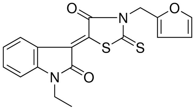 (3Z)-1-ETHYL-3-[3-(2-FURYLMETHYL)-4-OXO-2-THIOXO-1,3-THIAZOLIDIN-5-YLIDENE]-1,3-DIHYDRO-2H-INDOL-2-ONE