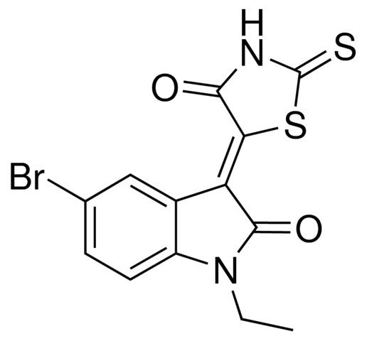 (3Z)-5-BROMO-1-ETHYL-3-(4-OXO-2-THIOXO-1,3-THIAZOLIDIN-5-YLIDENE)-1,3-DIHYDRO-2H-INDOL-2-ONE