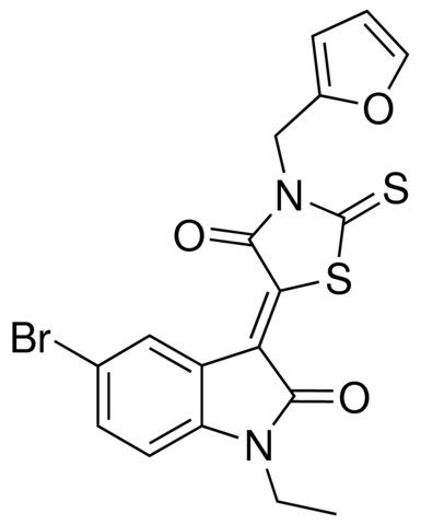 (3Z)-5-BROMO-1-ETHYL-3-[3-(2-FURYLMETHYL)-4-OXO-2-THIOXO-1,3-THIAZOLIDIN-5-YLIDENE]-1,3-DIHYDRO-2H-INDOL-2-ONE