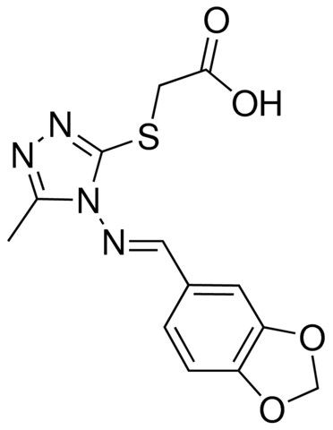 [(4-{[(E)-1,3-BENZODIOXOL-5-YLMETHYLIDENE]AMINO}-5-METHYL-4H-1,2,4-TRIAZOL-3-YL)SULFANYL]ACETIC ACID