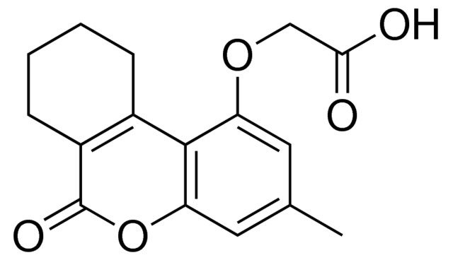 (3-METHYL-6-OXO-7,8,9,10-TETRAHYDRO-6H-BENZO(C)CHROMEN-1-YLOXY)-ACETIC ACID