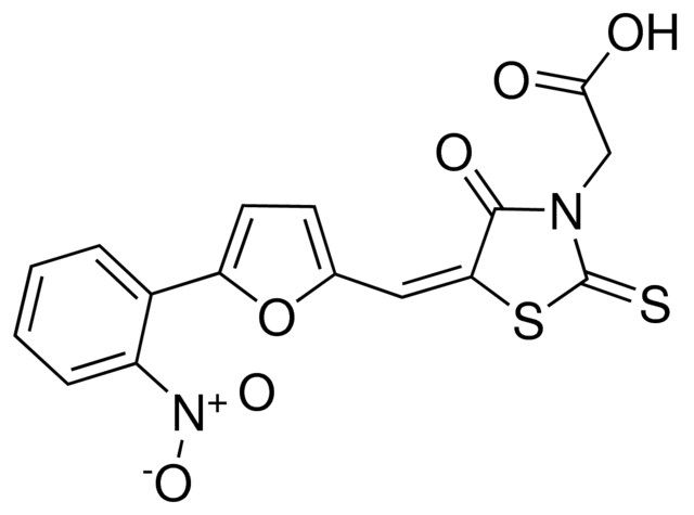 ((5E)-5-{[5-(2-NITROPHENYL)-2-FURYL]METHYLENE}-4-OXO-2-THIOXO-1,3-THIAZOLIDIN-3-YL)ACETIC ACID