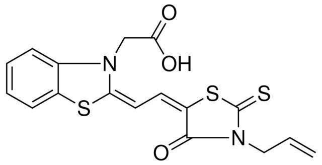 ((2E)-2-[(2E)-2-(3-ALLYL-4-OXO-2-THIOXO-1,3-THIAZOLIDIN-5-YLIDENE)ETHYLIDENE]-1,3-BENZOTHIAZOL-3(2H)-YL)ACETIC ACID