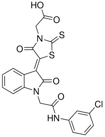 ((5Z)-5-{1-[2-(3-CHLOROANILINO)-2-OXOETHYL]-2-OXO-1,2-DIHYDRO-3H-INDOL-3-YLIDENE}-4-OXO-2-THIOXO-1,3-THIAZOLIDIN-3-YL)ACETIC ACID