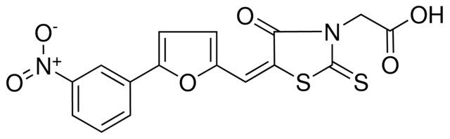 ((5E)-5-{[5-(3-NITROPHENYL)-2-FURYL]METHYLENE}-4-OXO-2-THIOXO-1,3-THIAZOLIDIN-3-YL)ACETIC ACID