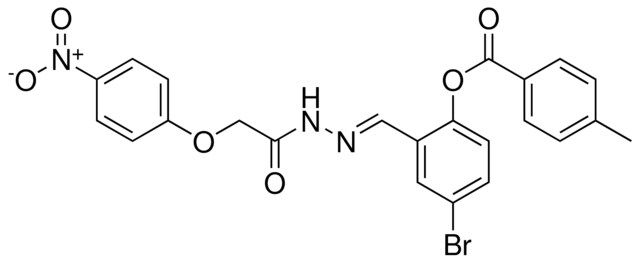 4-BROMO-2-(2-((4-NITROPHENOXY)ACETYL)CARBOHYDRAZONOYL)PHENYL 4-METHYLBENZOATE