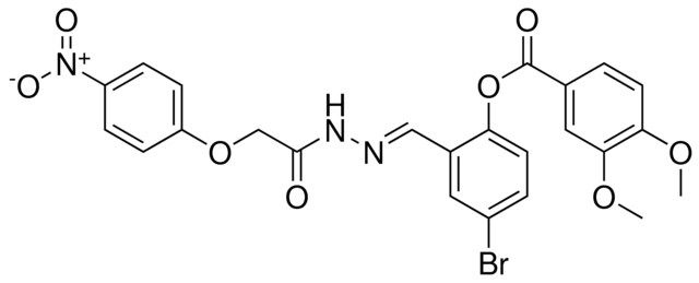 4-BR-2-(2-((4-NITROPHENOXY)ACETYL)CARBOHYDRAZONOYL)PHENYL 3,4-DIMETHOXYBENZOATE