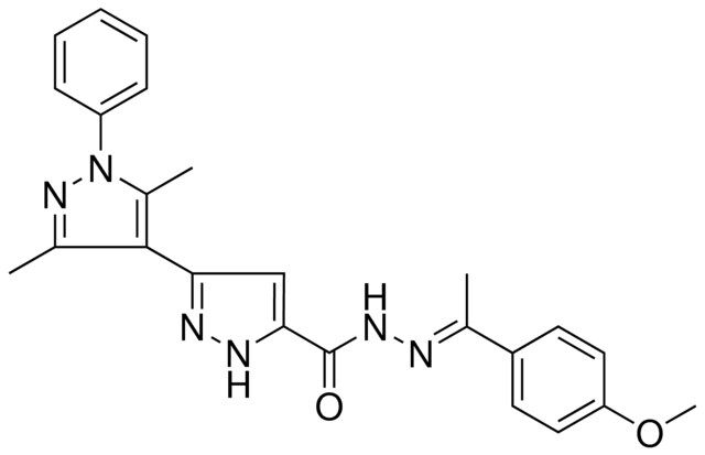 (E)-N'-(1-(4-METHOXYPHENYL)ETHYLIDENE)-3',5'-DIMETHYL-1'-PHENYL-1H,1'H-3,4'-BIPYRAZOLE-5-CARBOHYDRAZIDE