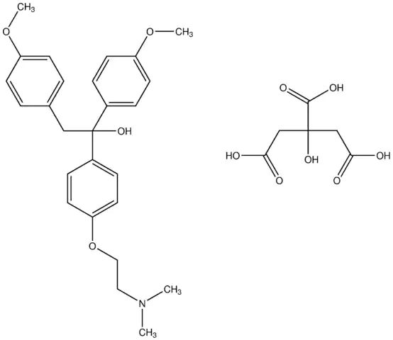 1-{4-[2-(dimethylamino)ethoxy]phenyl}-1,2-bis(4-methoxyphenyl)ethanol 2-hydroxy-1,2,3-propanetricarboxylate