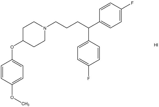 1-[4,4-bis(4-fluorophenyl)butyl]-4-(4-methoxyphenoxy)piperidine hydroiodide