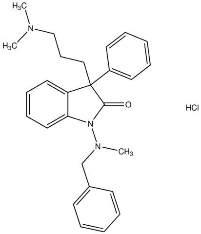 1-[benzyl(methyl)amino]-3-[3-(dimethylamino)propyl]-3-phenyl-1,3-dihydro-2H-indol-2-one hydrochloride