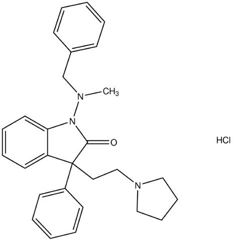 1-[benzyl(methyl)amino]-3-phenyl-3-[2-(1-pyrrolidinyl)ethyl]-1,3-dihydro-2H-indol-2-one hydrochloride