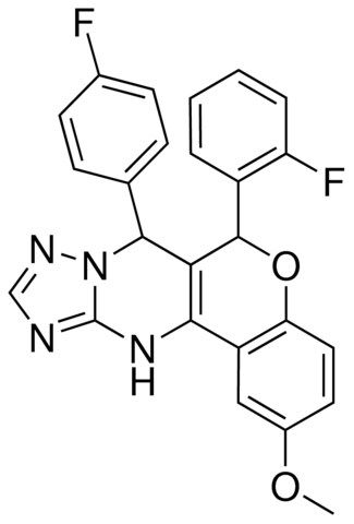 6-(2-FLUOROPHENYL)-7-(4-FLUOROPHENYL)-2-METHOXY-7,12-DIHYDRO-6H-CHROMENO[4,3-D][1,2,4]TRIAZOLO[1,5-A]PYRIMIDINE