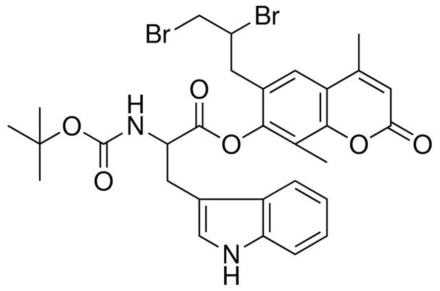 6-(2,3-DIBROMOPROPYL)-4,8-DIMETHYL-2-OXO-2H-CHROMEN-7-YL 2-[(TERT-BUTOXYCARBONYL)AMINO]-3-(1H-INDOL-3-YL)PROPANOATE