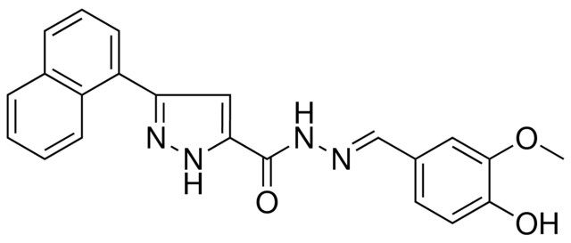 5-NAPHTHALEN-1-YL-2H-PYRAZOLE-3CARBOXYLIC ACID (4-HO-3-MEO-BENZYLIDENE)HYDRAZIDE