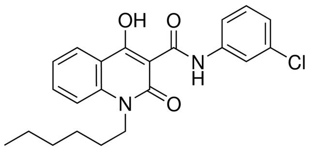 1-HEXYL-4-HO-2-OXO-1,2-2H-QUINOLINE-3-CARBOXYLIC ACID (3-CHLORO-PHENYL)-AMIDE