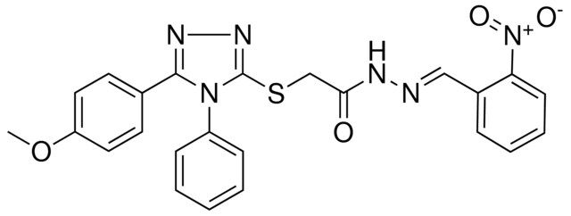 2-{[5-(4-METHOXYPHENYL)-4-PHENYL-4H-1,2,4-TRIAZOL-3-YL]SULFANYL}-N'-[(E)-(2-NITROPHENYL)METHYLIDENE]ACETOHYDRAZIDE