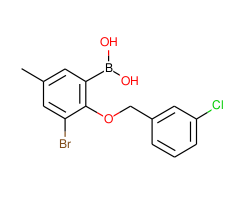 (3-Bromo-2-((3-chlorobenzyl)oxy)-5-methylphenyl)boronic acid