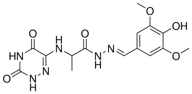 2-[(3,5-DIOXO-2,3,4,5-TETRAHYDRO-1,2,4-TRIAZIN-6-YL)AMINO]-N'-[(E)-(4-HYDROXY-3,5-DIMETHOXYPHENYL)METHYLIDENE]PROPANOHYDRAZIDE