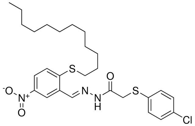 2-[(4-CHLOROPHENYL)SULFANYL]-N'-{(E)-[2-(DODECYLSULFANYL)-5-NITROPHENYL]METHYLIDENE}ACETOHYDRAZIDE